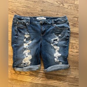 Torrid distressed jean shorts